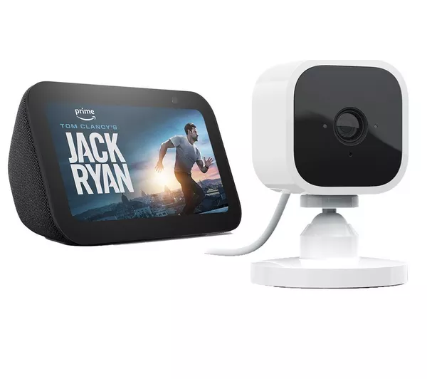 Echo Show 5 (3rd generation) | Charcoal + Blink Mini Indoor smart security camera
