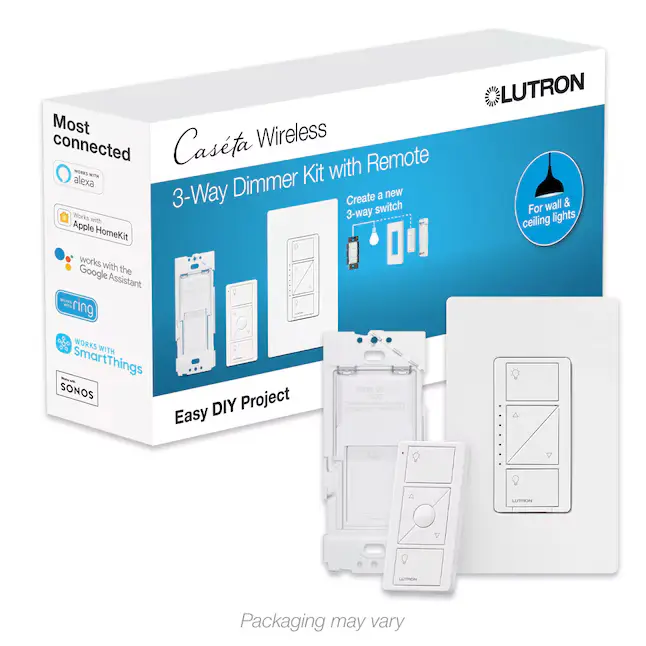 Lutron Caseta Smart Lamp Dimmer 3-Way Kit and Pico Remote