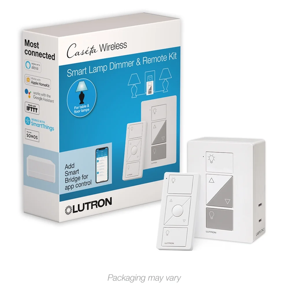 Lutron Caseta Smart Lamp Dimmer 3-Way Kit and Pico Remote