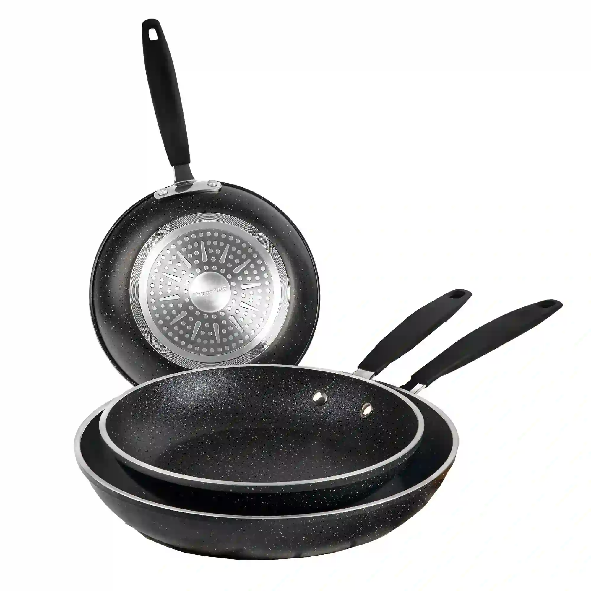 Nuwave 3-Piece 8”, 10”, 12” Forged Lightweight Frying Pan Set