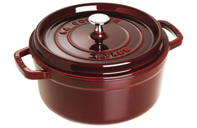 STAUB Cast Iron Dutch Oven 4-qt Round Cocotte