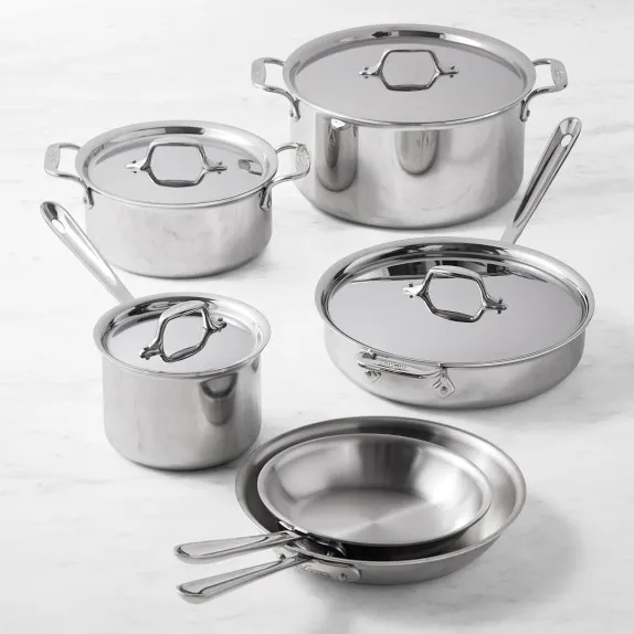 All-Clad D3 3-Ply Stainless Steel Cookware Set 10 Piece
