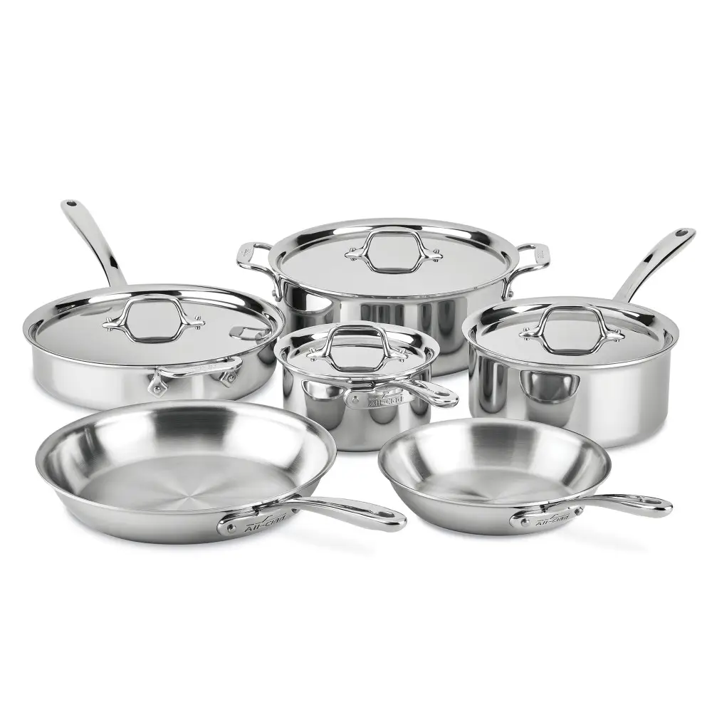 All-Clad D3 3-Ply Stainless Steel Cookware Set 10 Piece