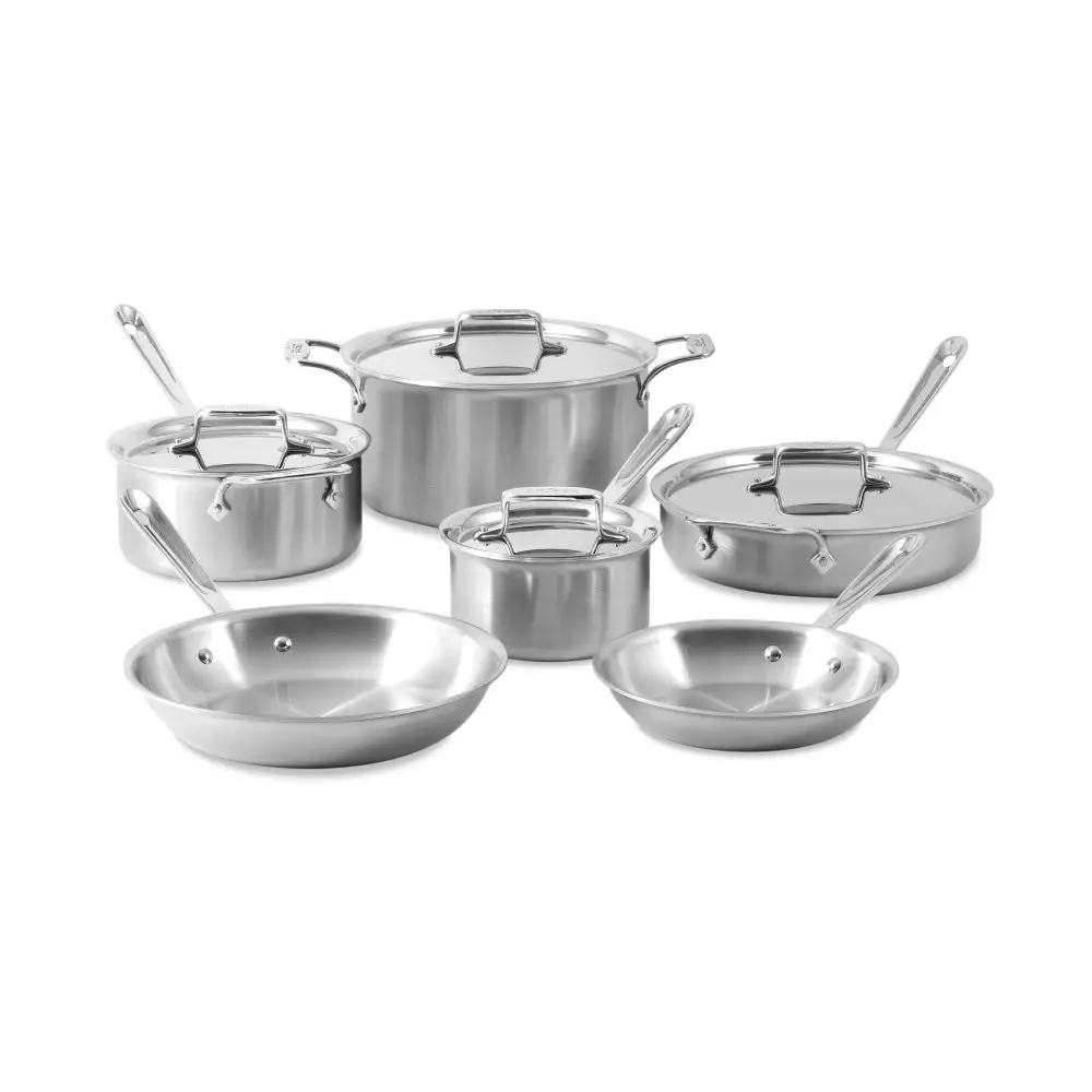 All-Clad D5 Brushed 5 Ply Stainless Steel Cookware Set 10 Piece