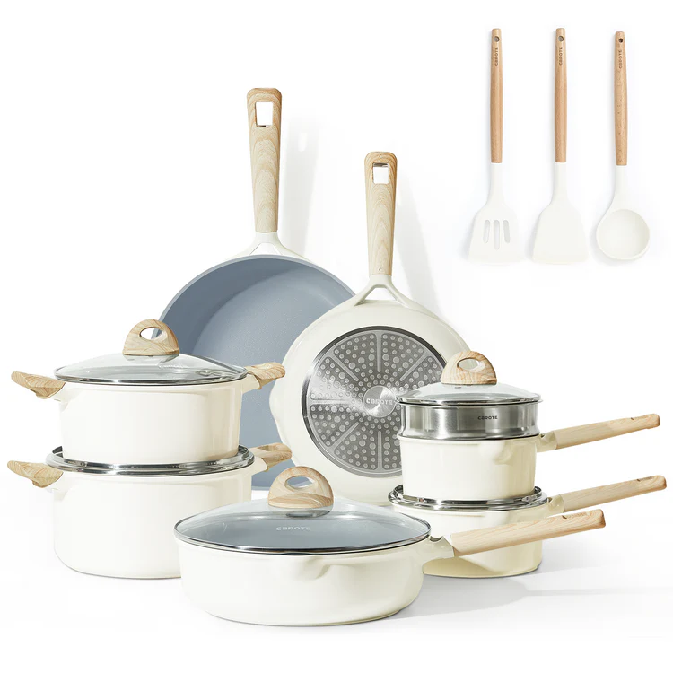 CAROTE 16 Piece Pots and Pans Set Nonstick