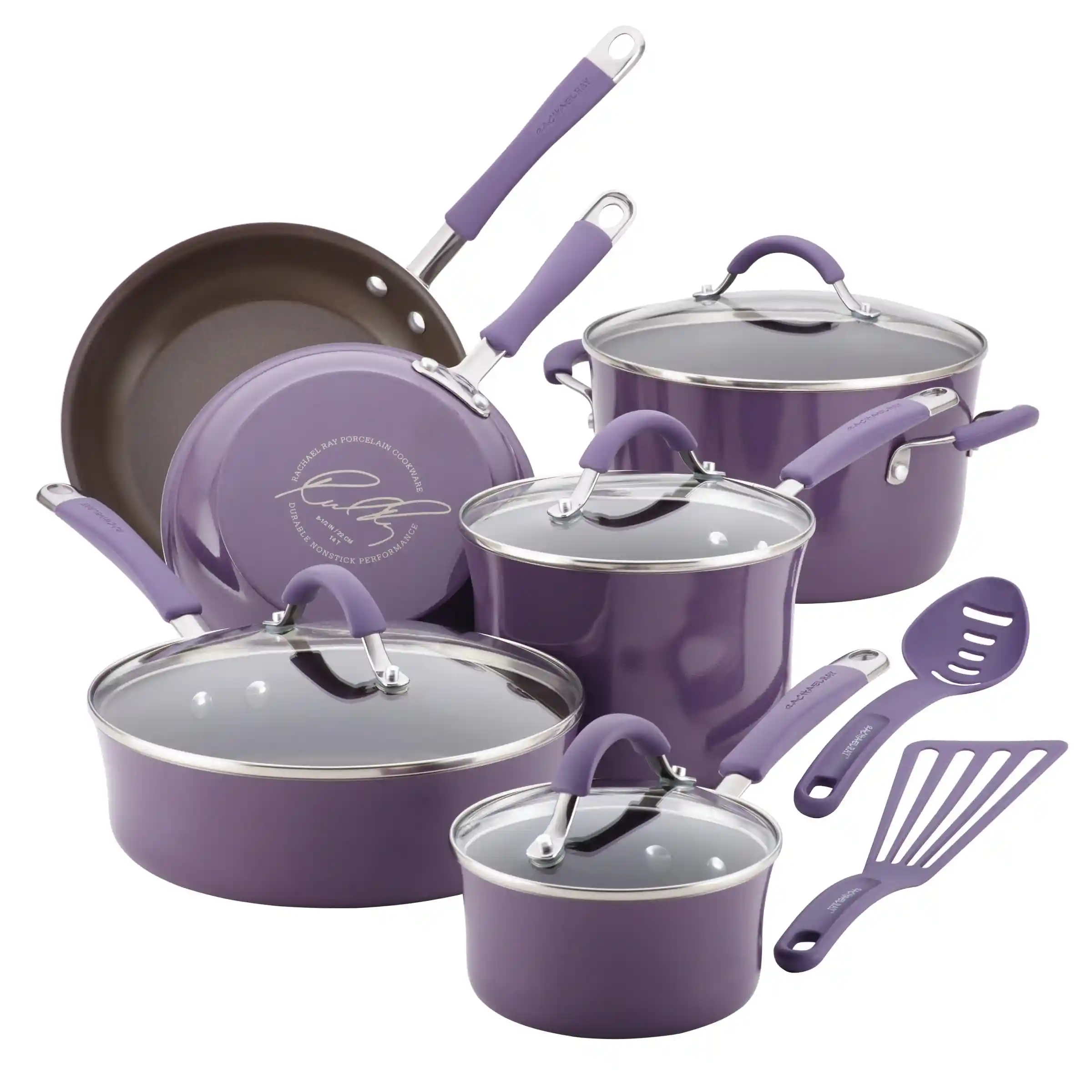 Rachael Ray - 16802 Rachael Ray Cucina Nonstick Cookware Pots and Pans Set