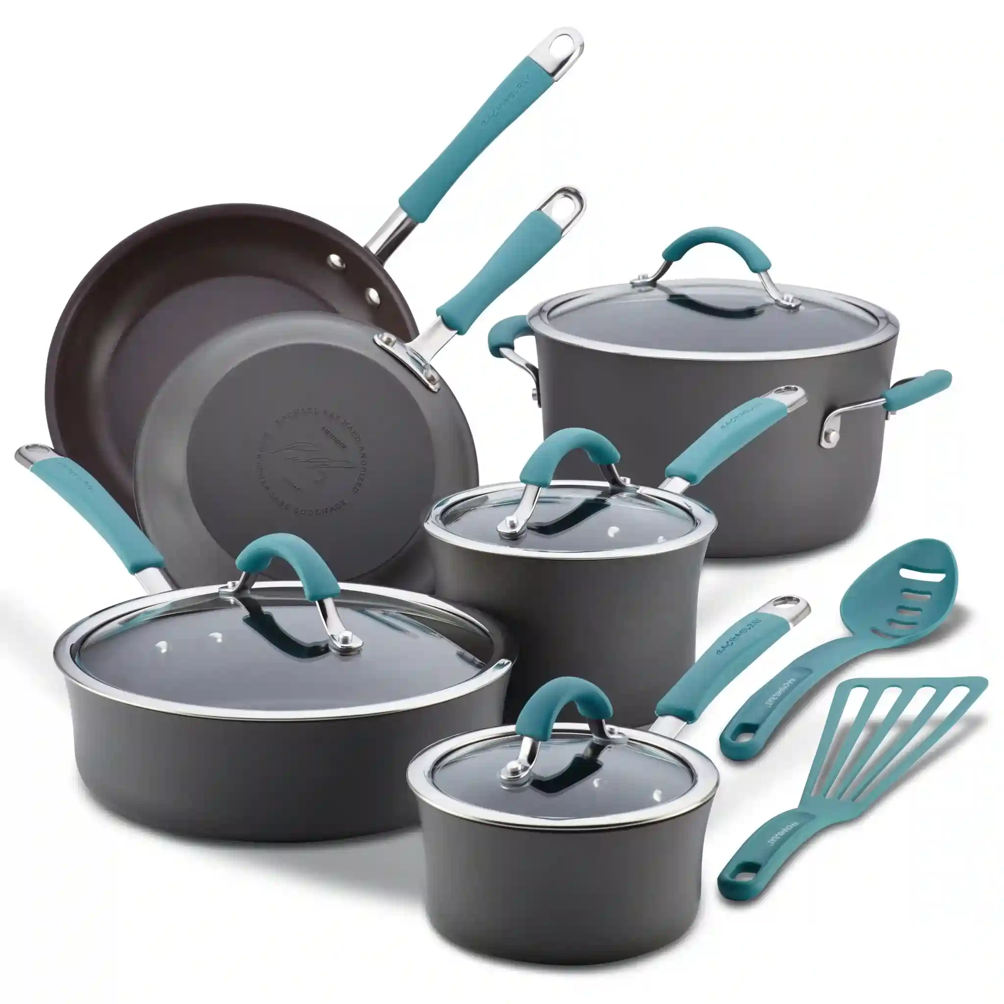 Rachael Ray Cucina Nonstick Cookware Pots and Pans Set, 12 Piece