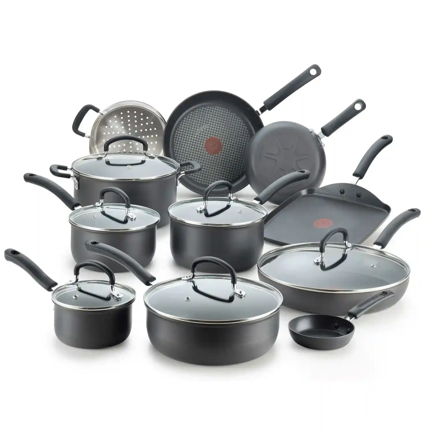 T-fal Ultimate Hard Anodized Nonstick Cookware Set 17 Piece