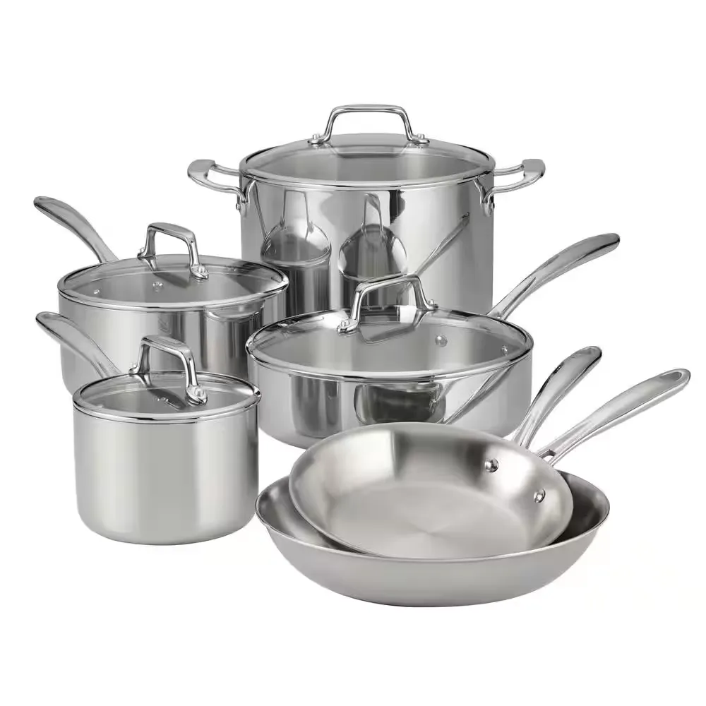 Tramontina Tri-Ply Clad Stainless Steel 10-Piece Cookware Set