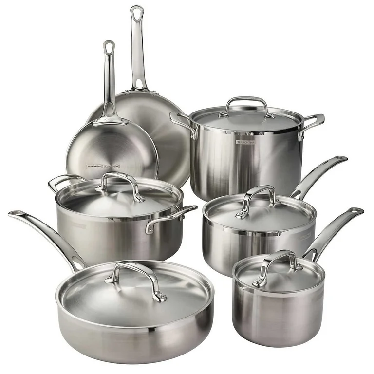 Tramontina Tri-Ply Clad Stainless Steel 12-Piece Cookware Set