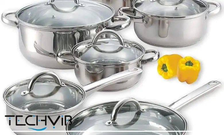 Cook N Home Kitchen Cookware Sets (12-Piece Stainless Steel)