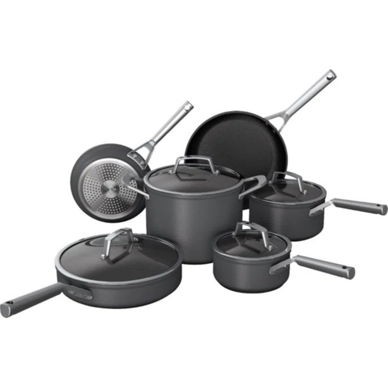 Ninja Ceramic Pro 10Piece Cookware Set, NonStick Pots & Pans Set with Glass Lids