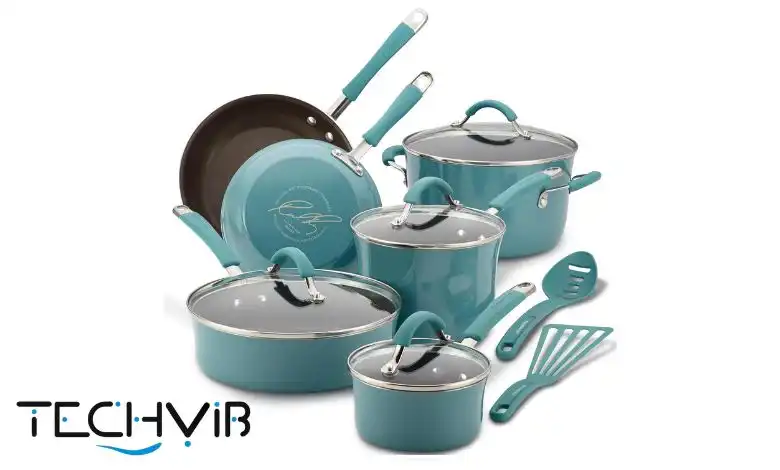Rachael Ray Cucina Nonstick Cookware Set (12-piece, Agave Blue)