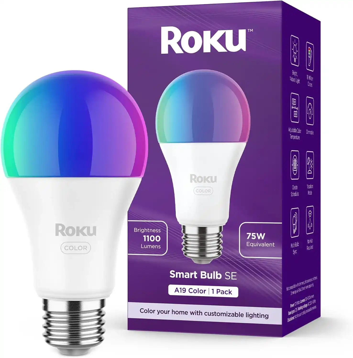 Roku Smart Light Bulbs (White, 1-Pack)