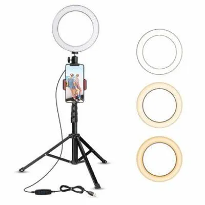 UBeesize 10 Selfie Ring Light with Tripod Stand & Cell Phone Holder