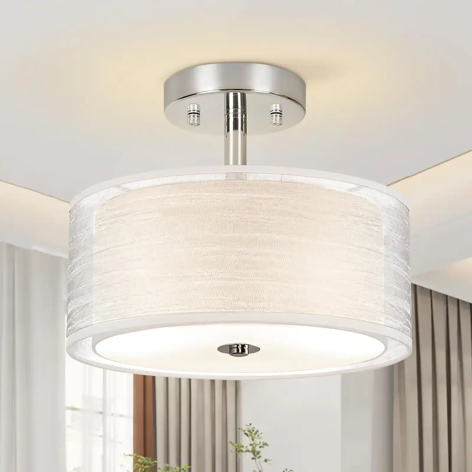 FOLKSMATE 3-Light Semi Flush Mount Ceiling Light Fixture