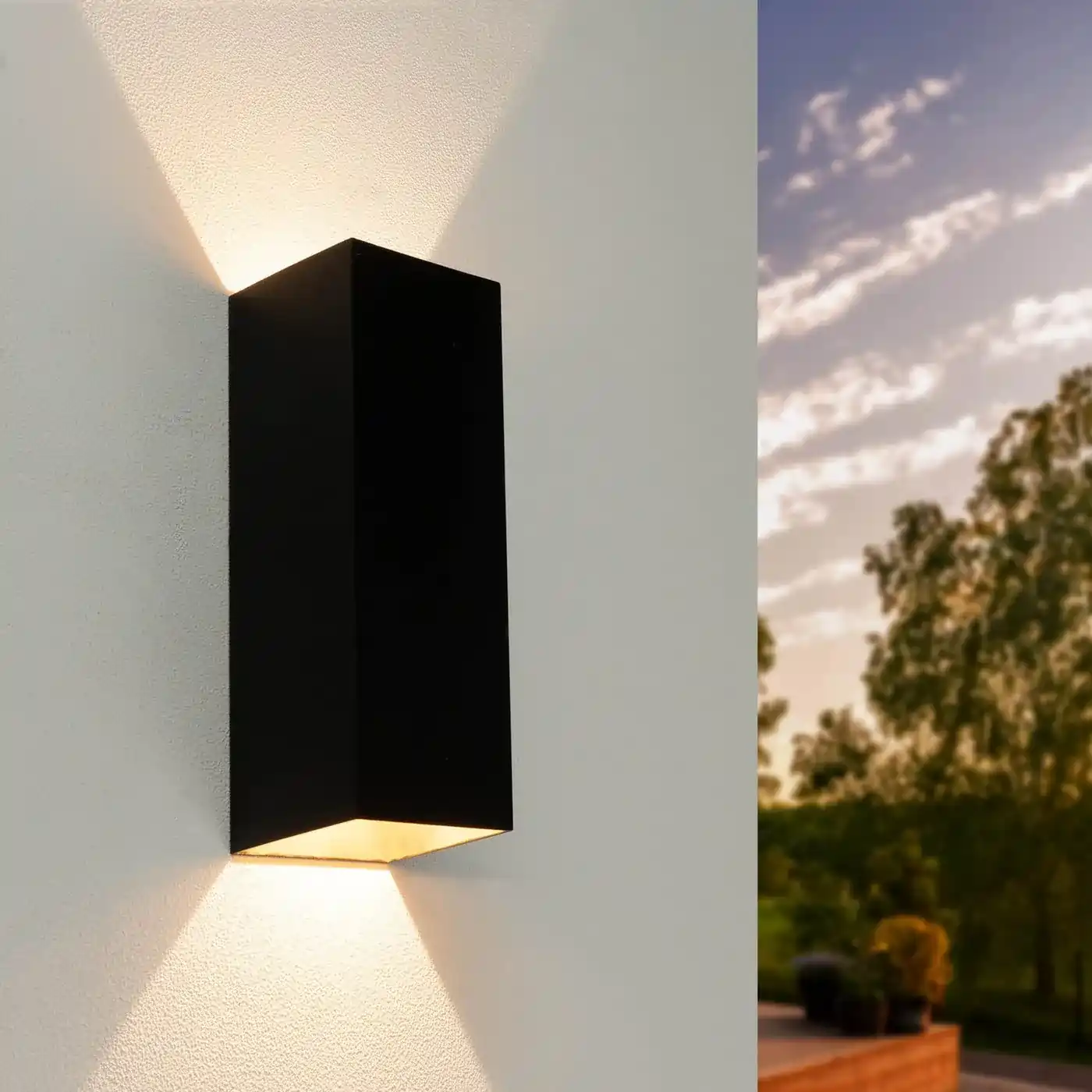 HLFVLITE 2 X Black Outside Wall Light Aluminium Up Down Outdoor Wall lamp.jpg