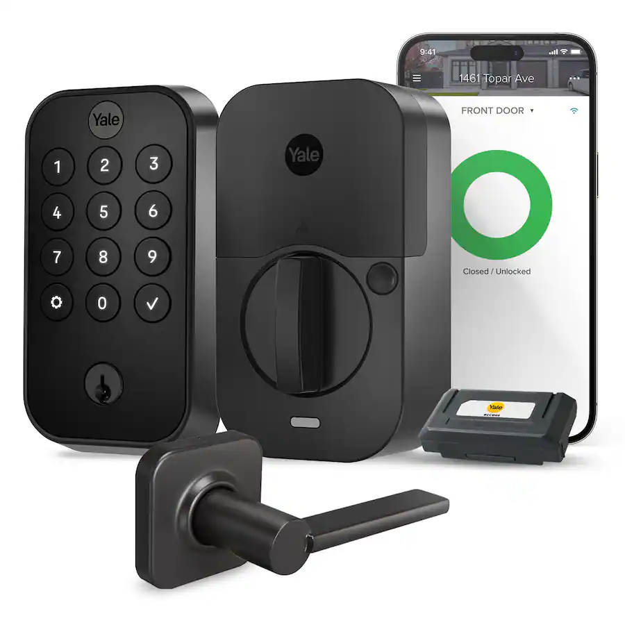 Yale Security Assure Lock 2 Deadbolt, Black Suede Keyed Smart Entry Door Lock