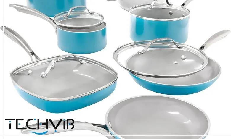 Gotham Steel Aqua Blue 12 Piece Nonstick Ceramic Cookware Set