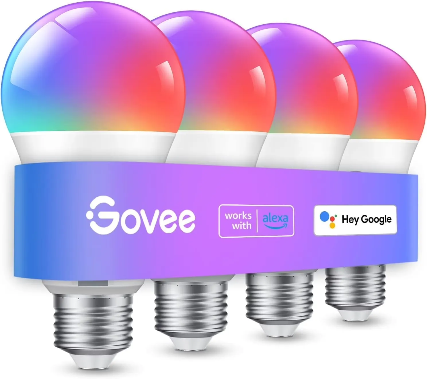 Govee Smart Light Bulbs, Color Changing Light Bulb, Work with Alexa and Google Assistant