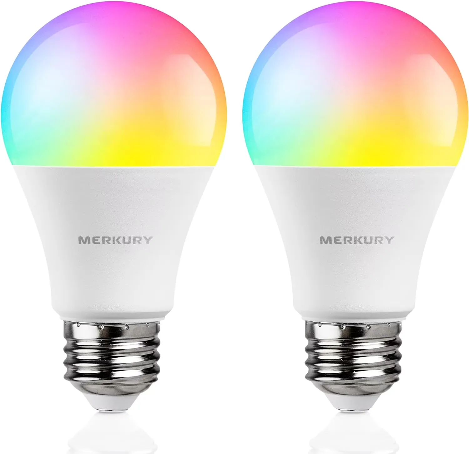 Merkury Smart A19 Color Changing Light Bulbs - 2-Pack