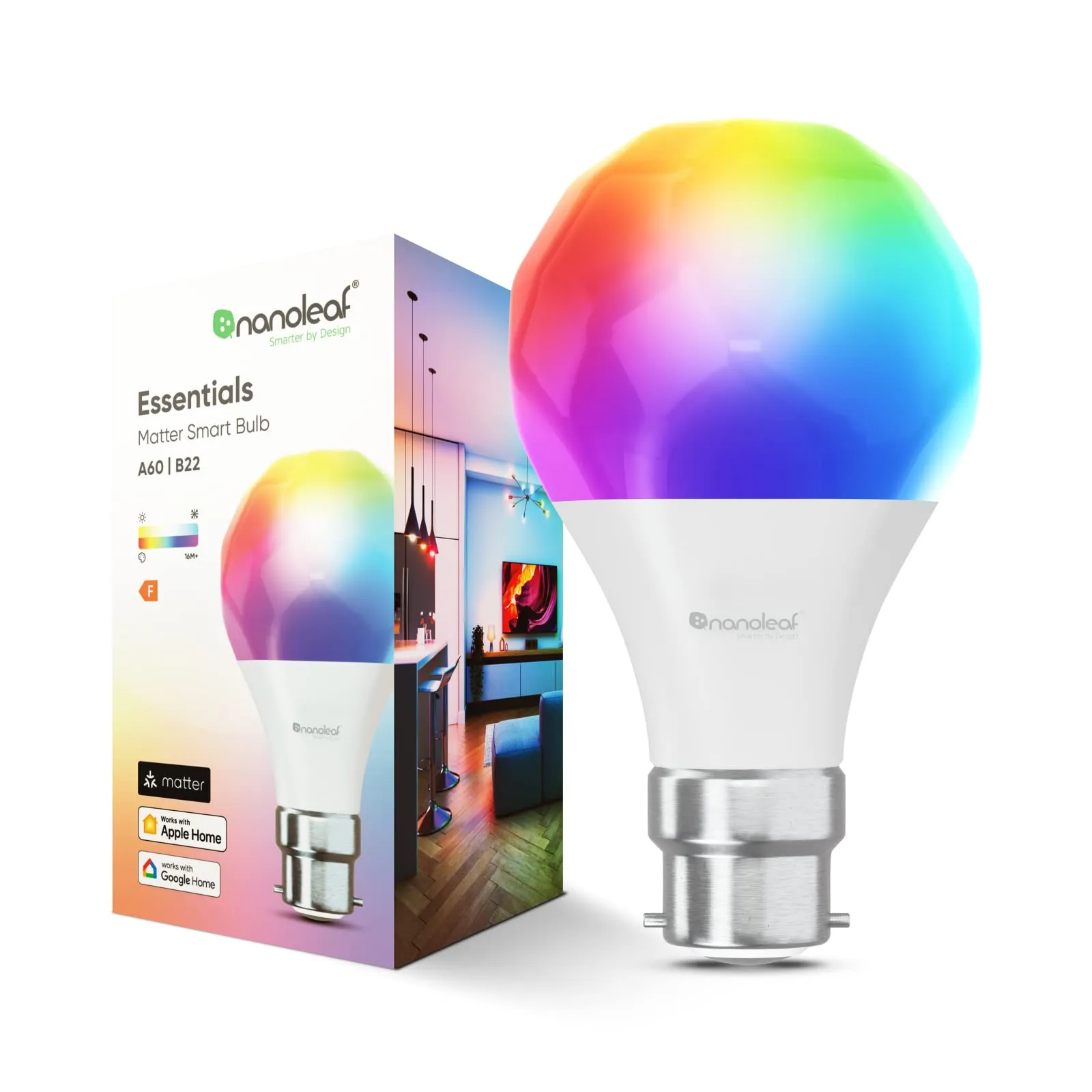 Nanoleaf Essentials Smart LED Color-Changing Light Bulb (60W)