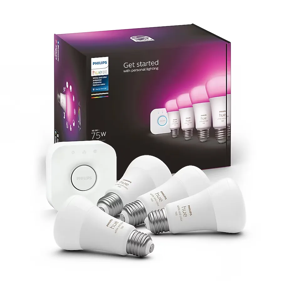 Philips Hue Smart 75W A19 LED Bulb - White and Color Ambiance Color-Changing Light