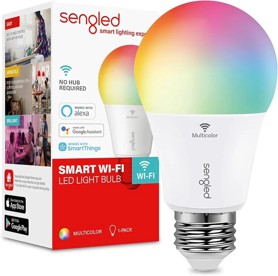 Sengled Smart Light Bulb, WiFi Light Bulbs That Work with Google Home