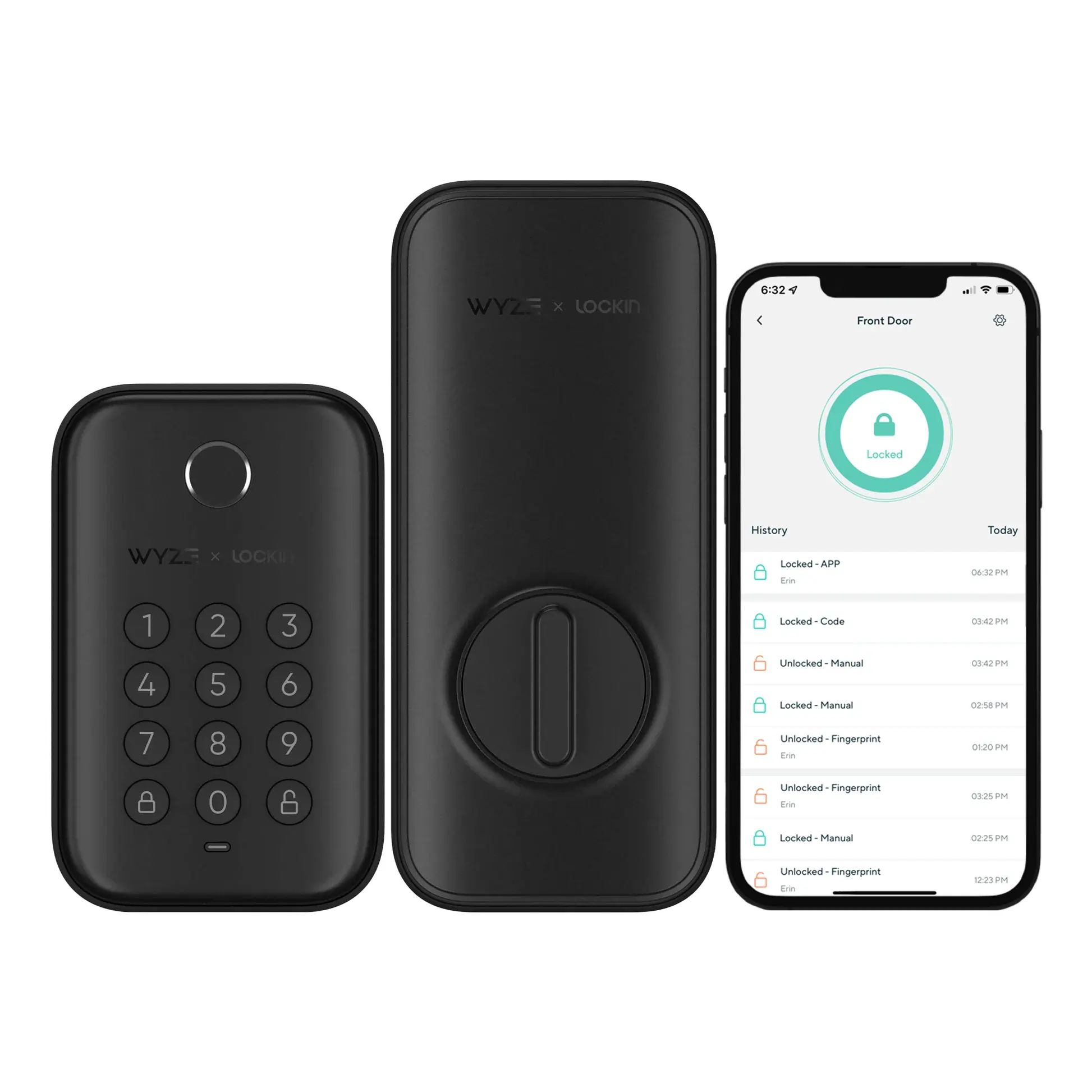 Wyze Auto-Lock Bolt, Fingerprint Keyless Entry Door Smart Bluetooth Deadbolt Replacement, Backlit Keypad