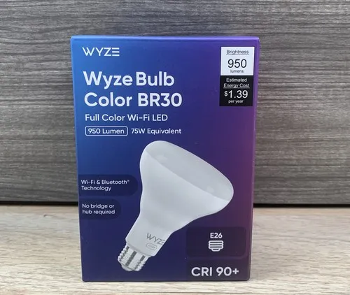 Wyze Bulb Color, BR30 Wi-Fi Smart Bulb, E26 Base, 75W Equivalent 950 Lumens